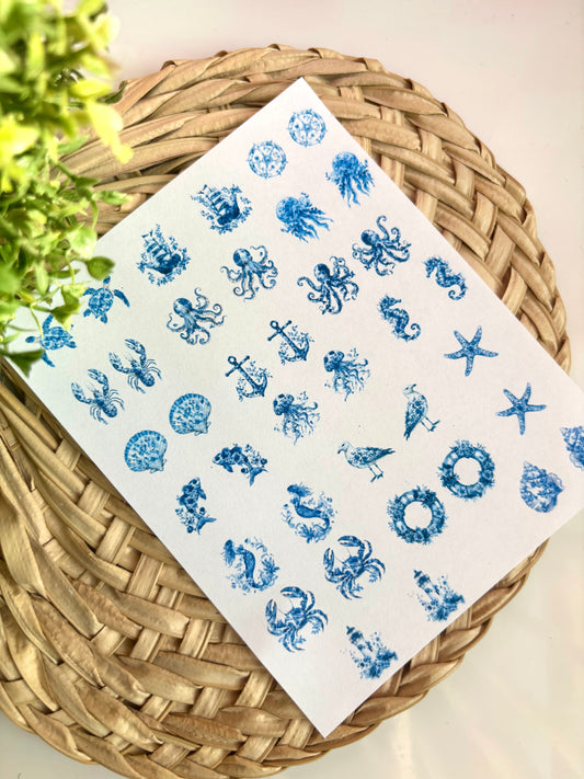 Nautical Chinoiserie Charm Transfer Paper