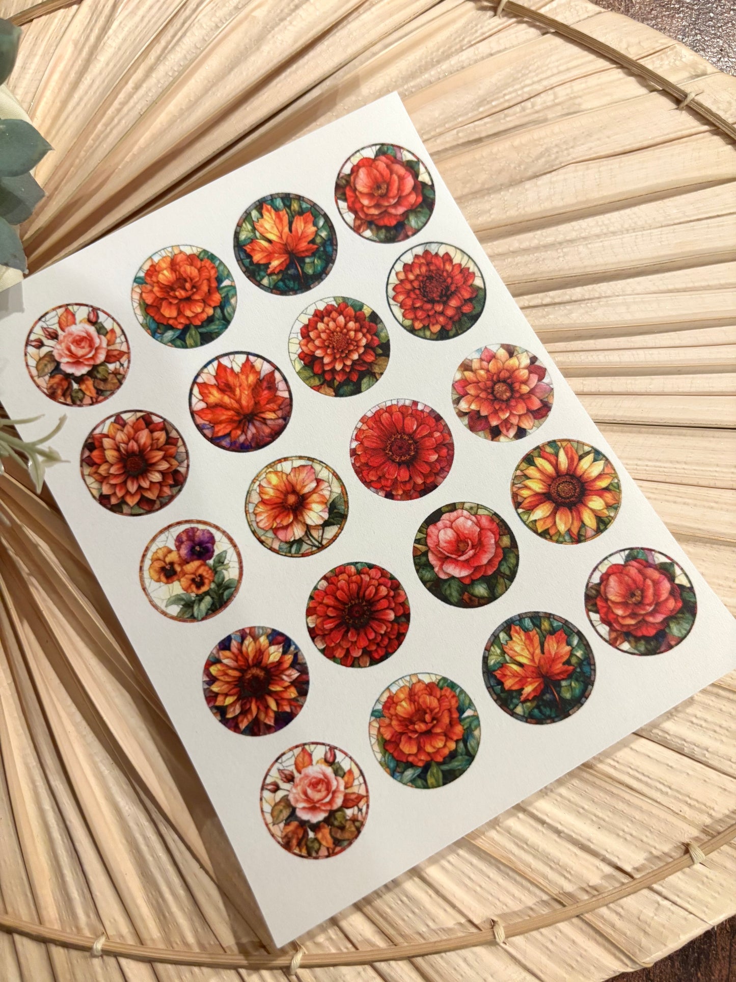 Stained Glass Flower Transfer Papers