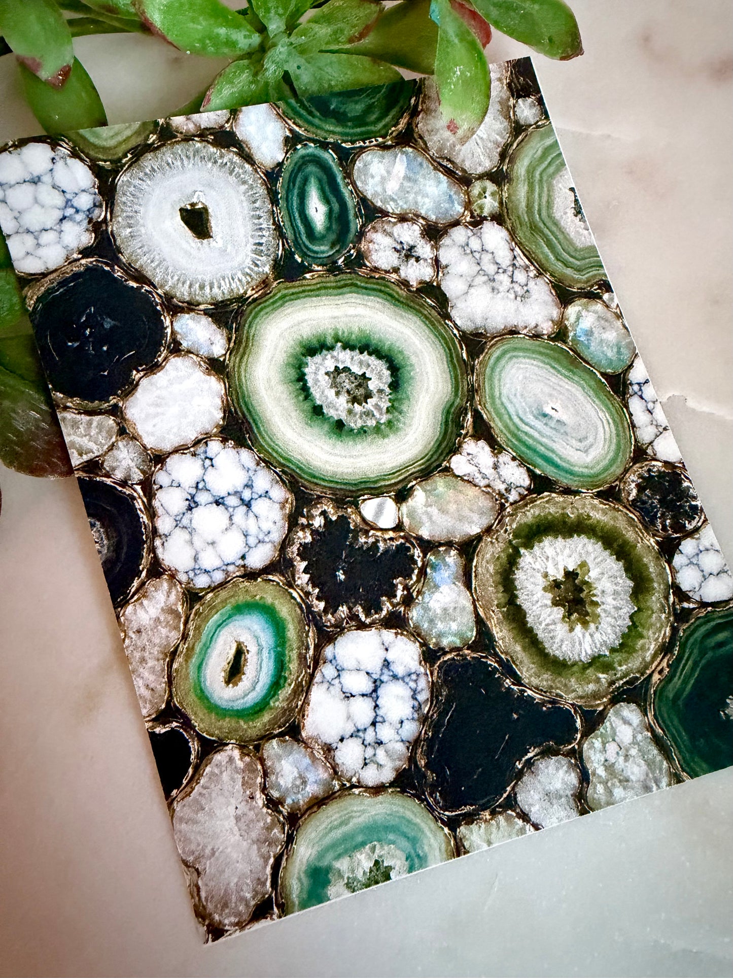 Howlite & Green Agate Transfer Paper