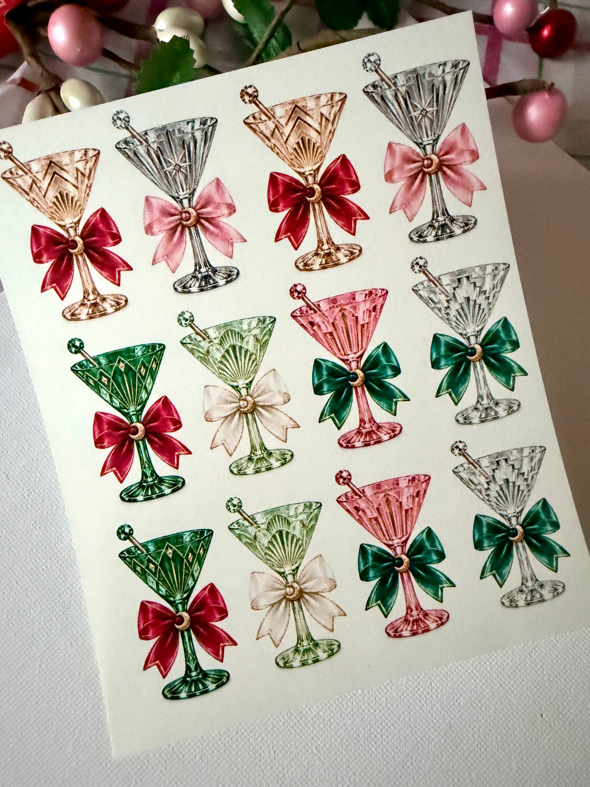 Holiday Martini Transfer Paper