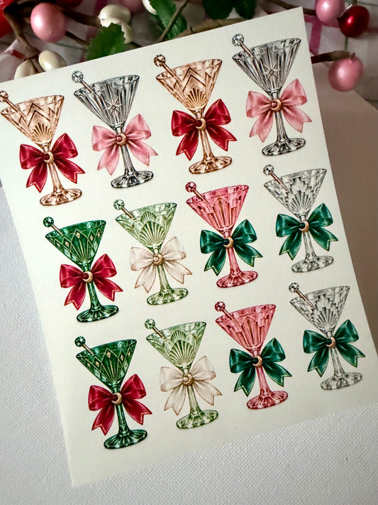 Holiday Martini Transfer Paper