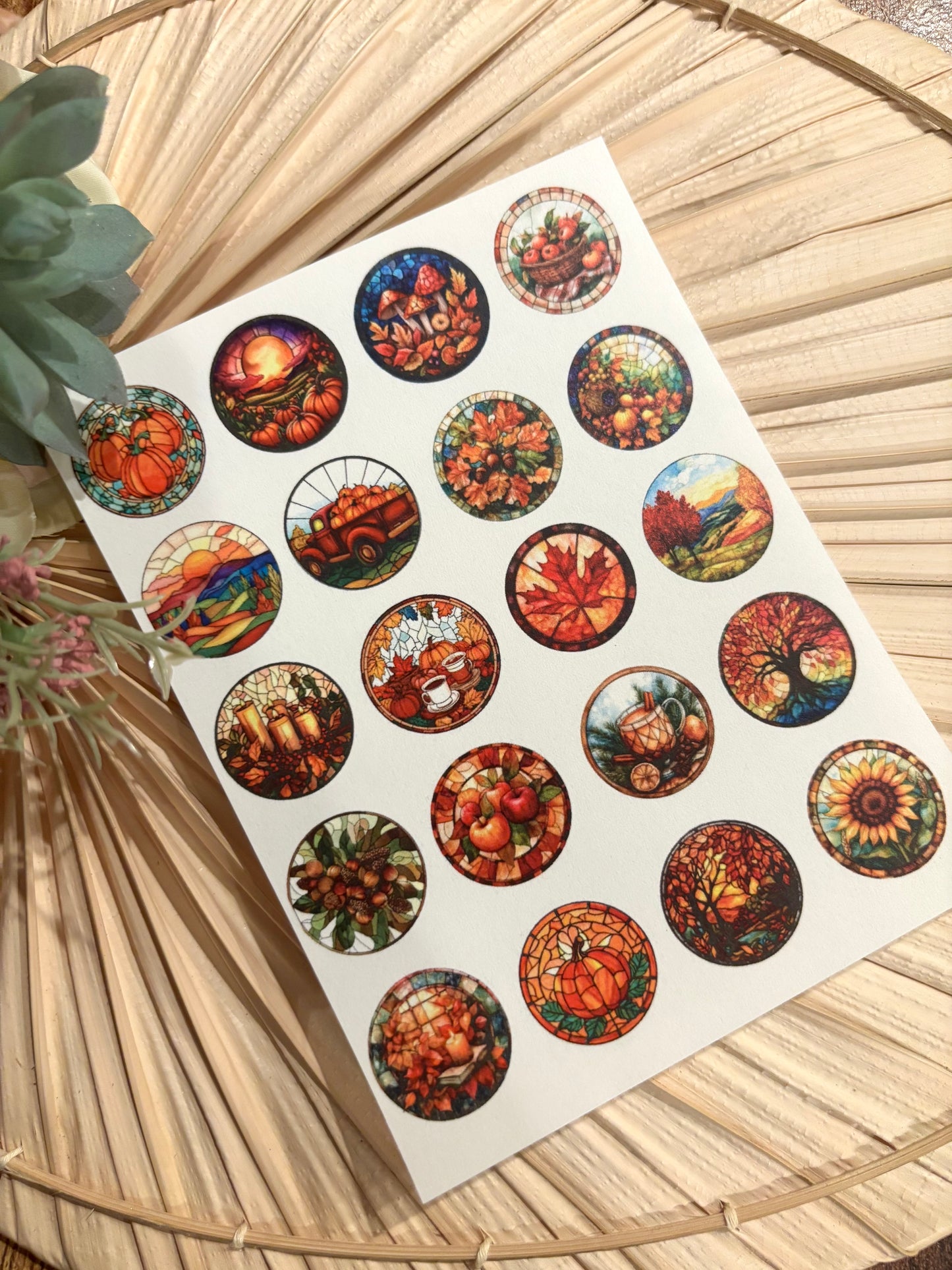 Stained Glass Autumn Transfer Paper