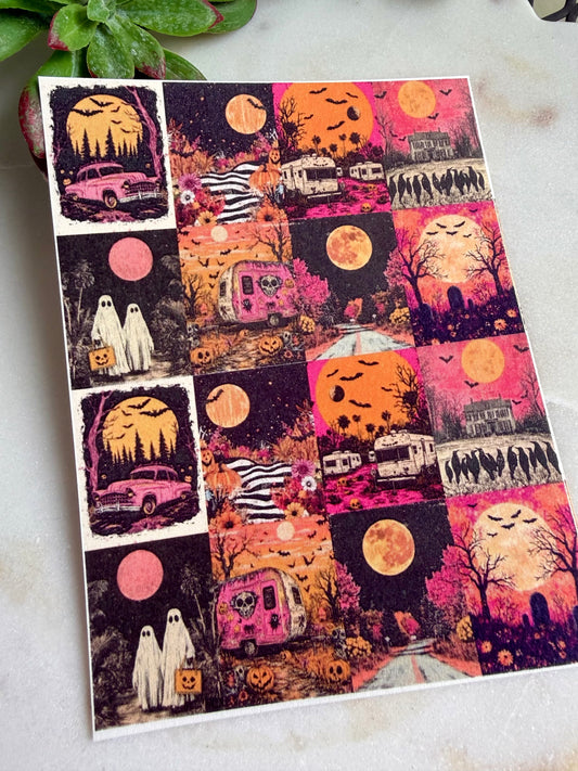 Halloween Moon Tile Transfer Paper