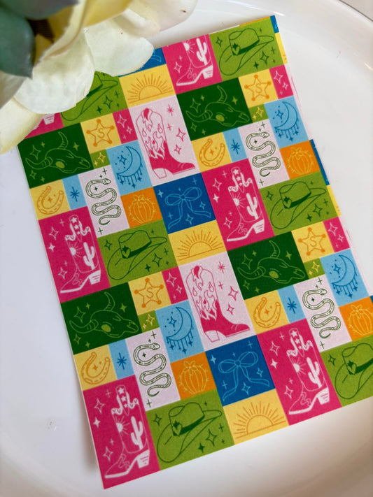 Western Squares Transfer Paper