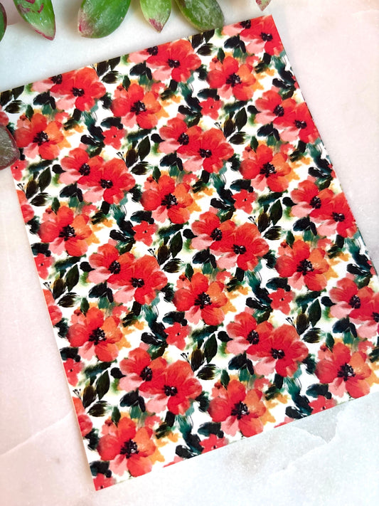 Orange Floral Transfer Paper
