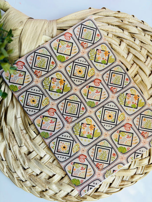 Autumnal Grid Large Transfer Paper