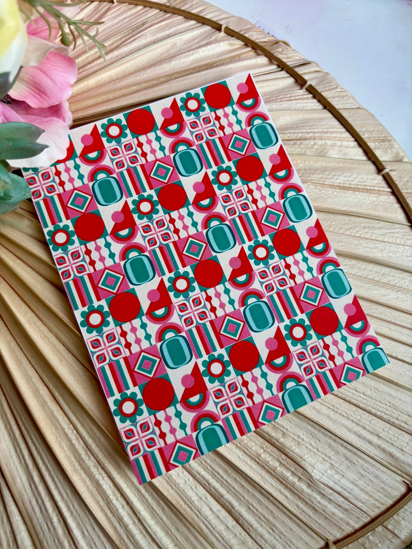 Retro Red Squares Transfer Paper