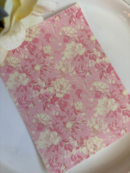 Pink & White Toile Transfer Paper