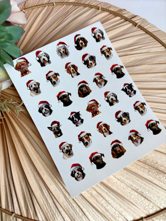 Santa Hat Pup Charms Transfer Paper