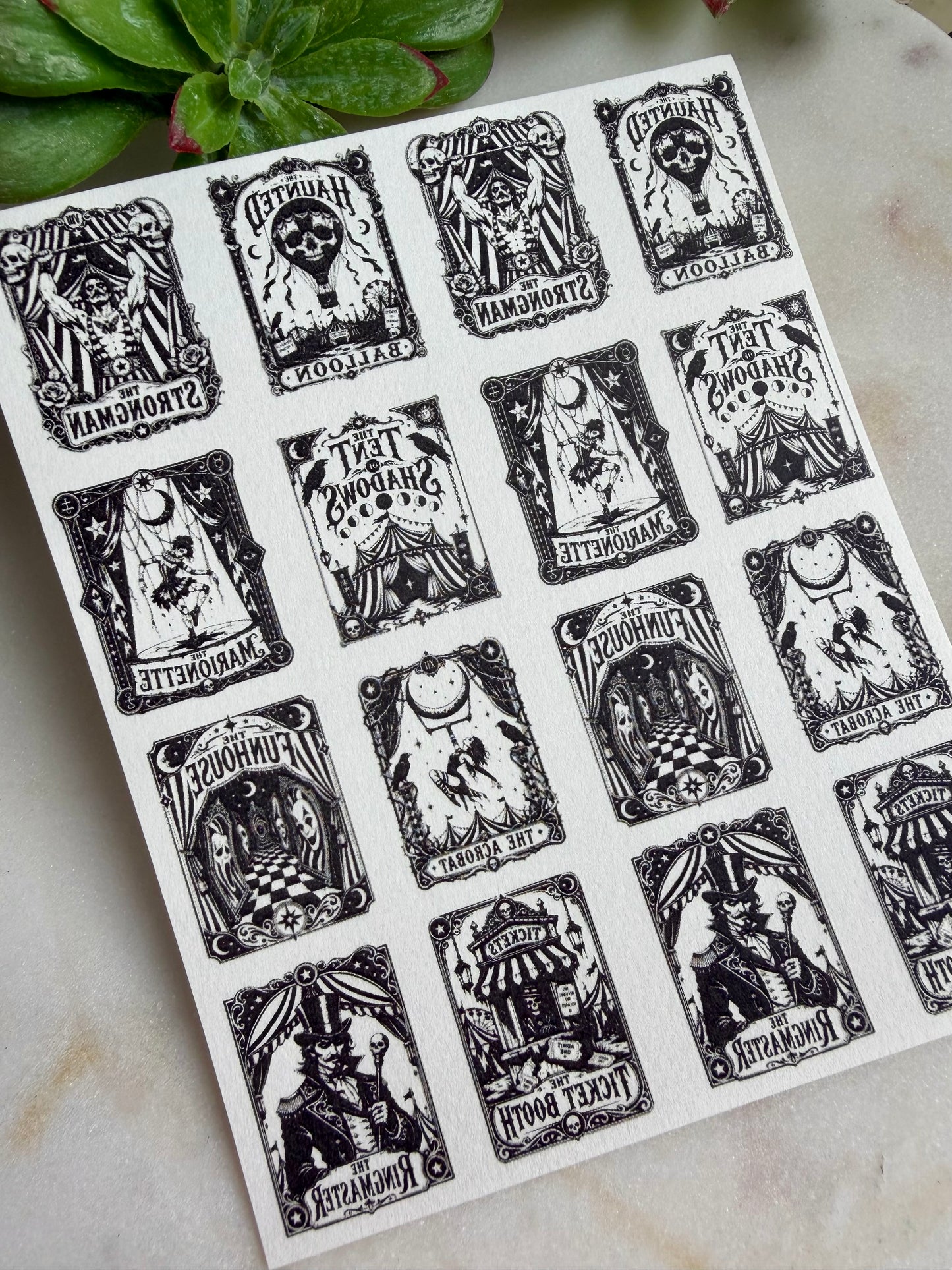 Dark Carnival Tarot Transfer Papers