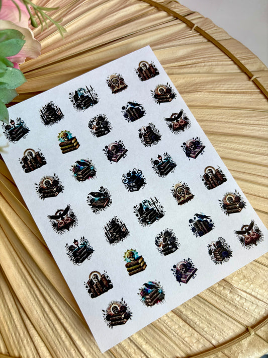 Spooky Books Charms Transfer Paper
