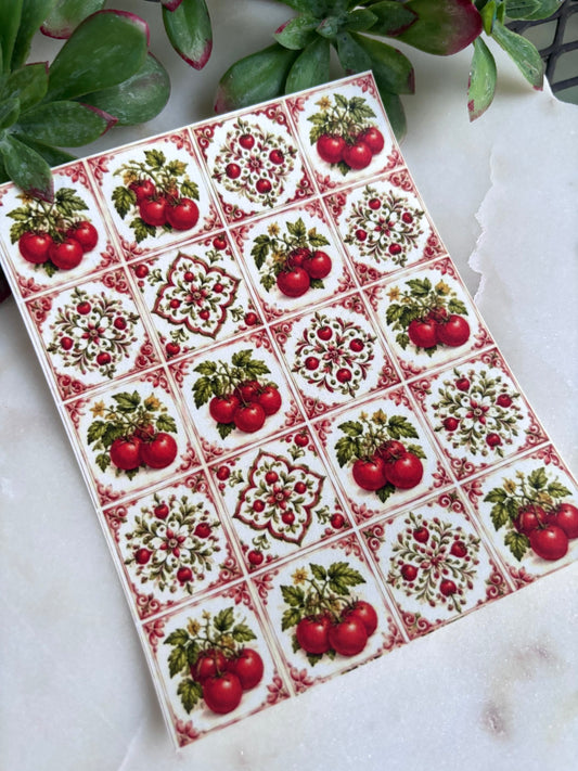 Tomato Mediterranean Tile Transfer Paper