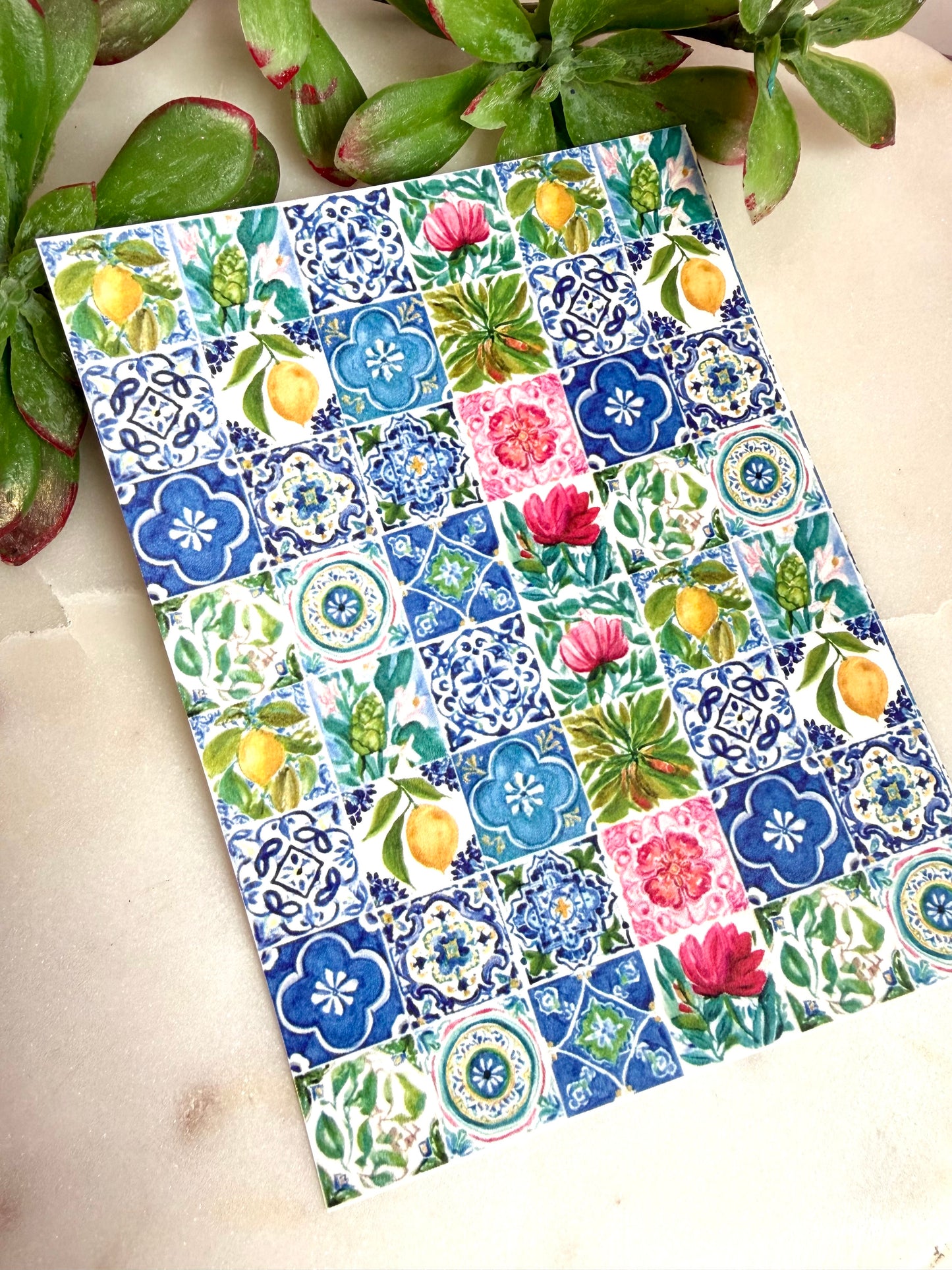 Mediterranean Whimsy Tile Transfer Papers