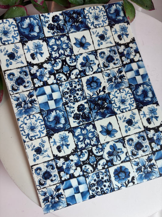 Deep Blue Tile Transfer Paper
