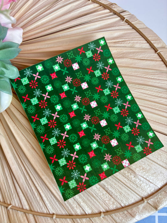 Green Xmas Geo Transfer Paper