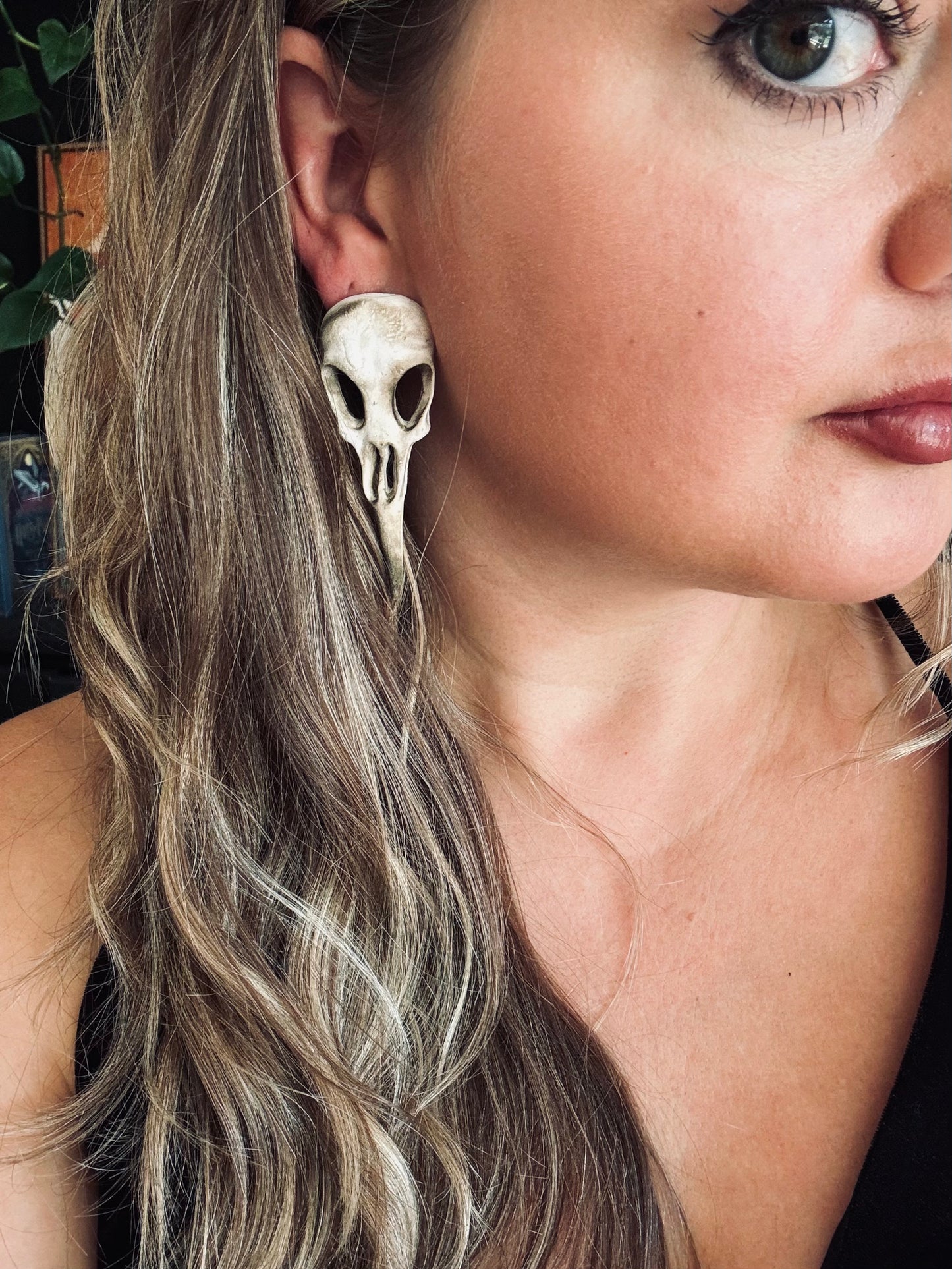 Large Bird Skull Studs