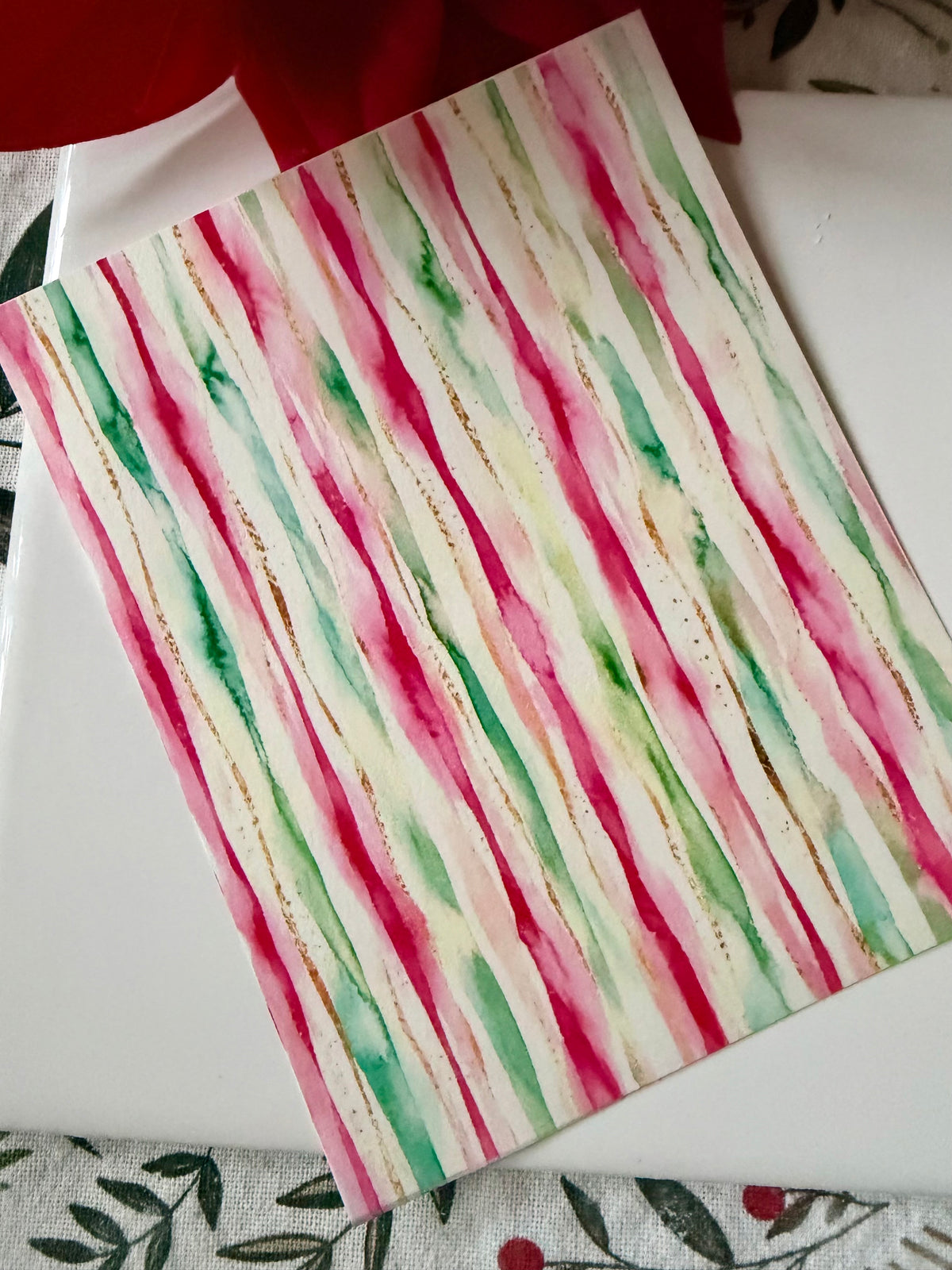 Pastel Holiday Stripe Transfer Paper