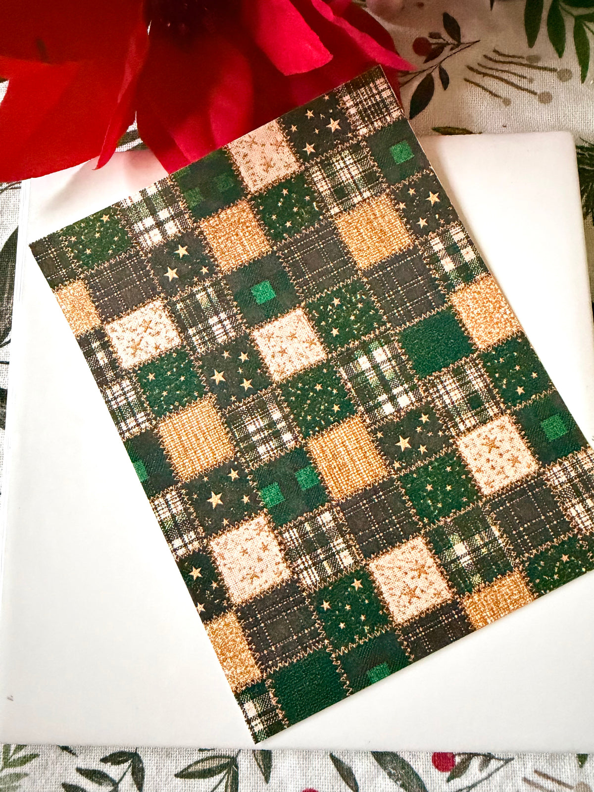Green Plaid Patch Transfer Paper