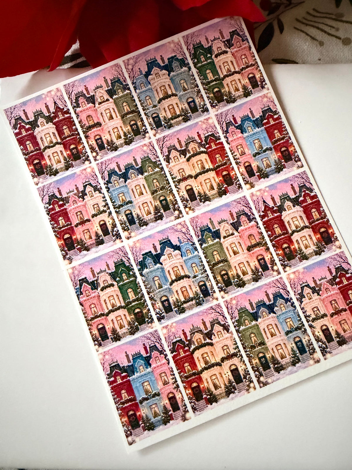 Holiday Row House Transfer Paper