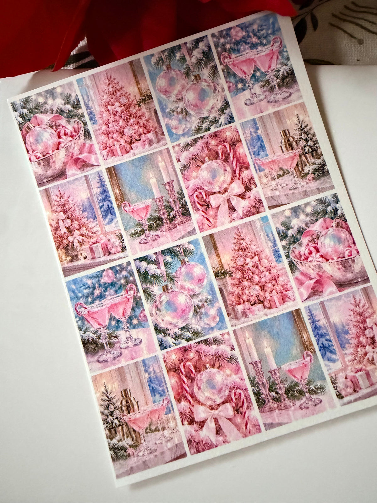 Pink Christmas Transfer Paper