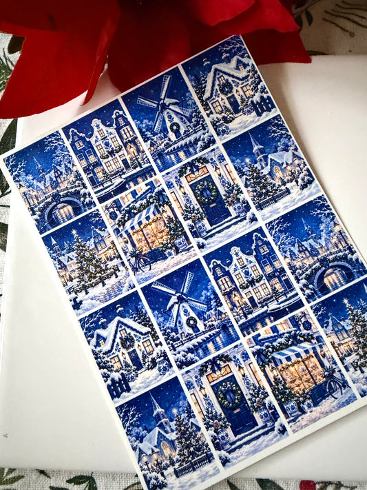 Delft Blue Holiday Transfer Papers