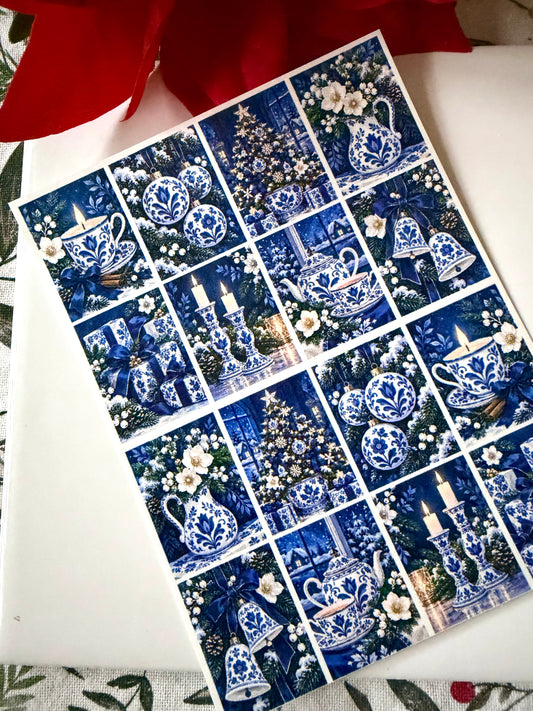 Delft Blue Holiday Transfer Papers