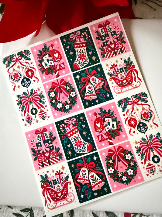 Nordic Pink Tile Transfer Paper